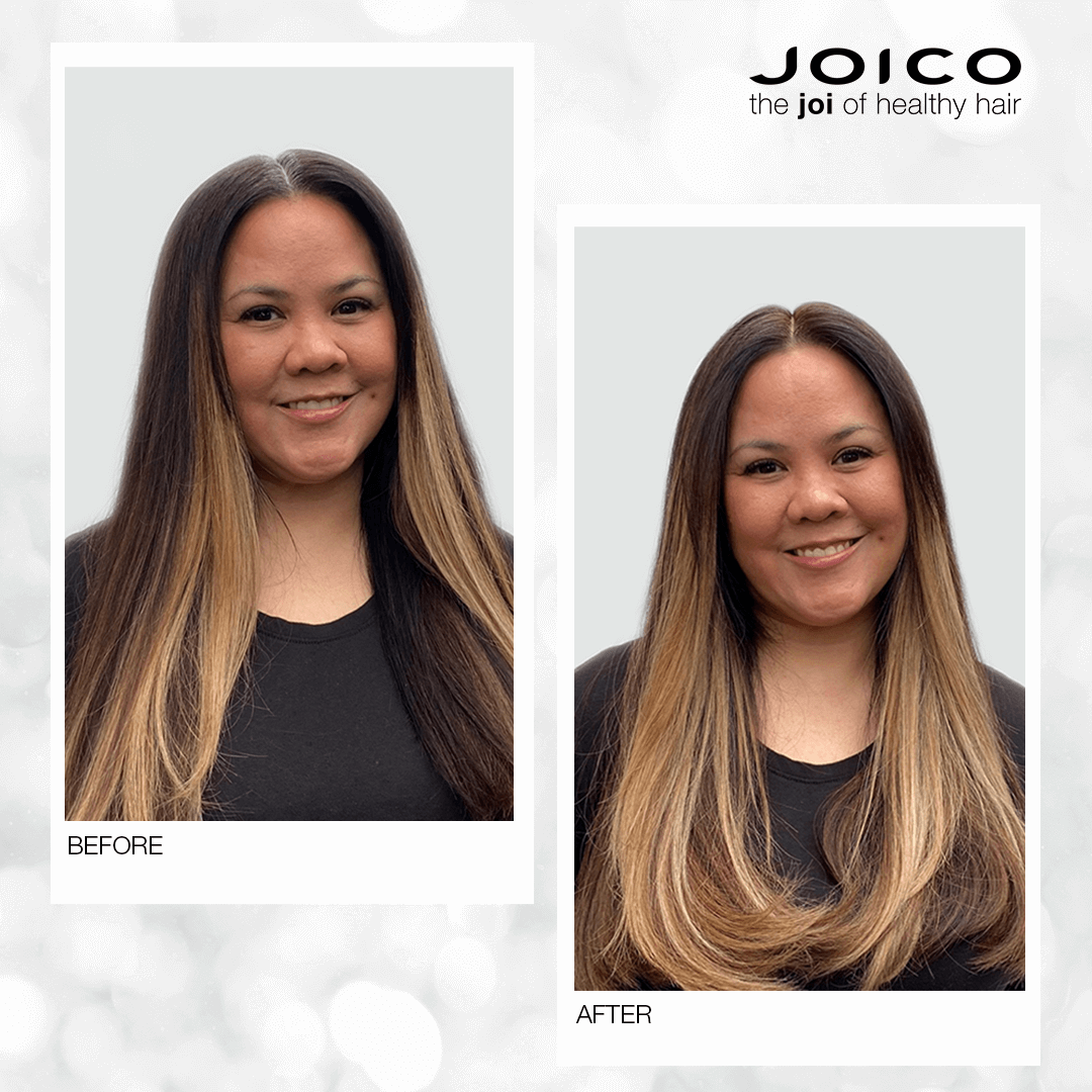 Busy Mom before and after before and after hair model