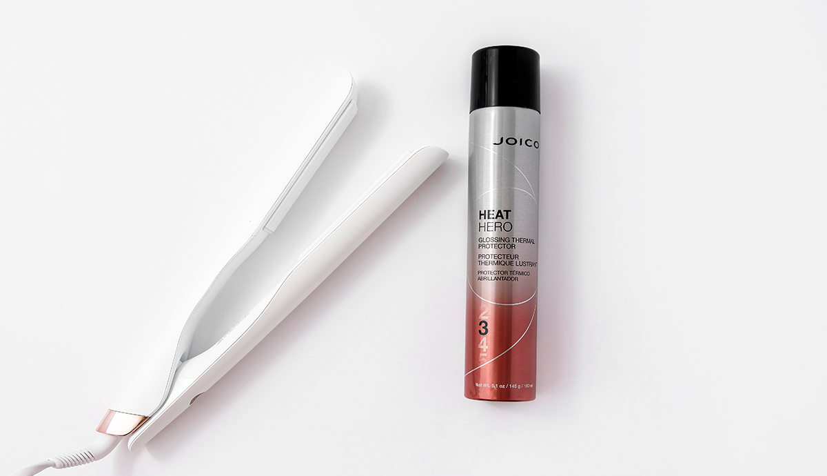 Joico Heat Hero Bottle with flat iron