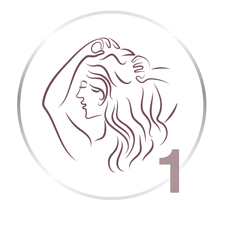 graphic image of woman washing hair