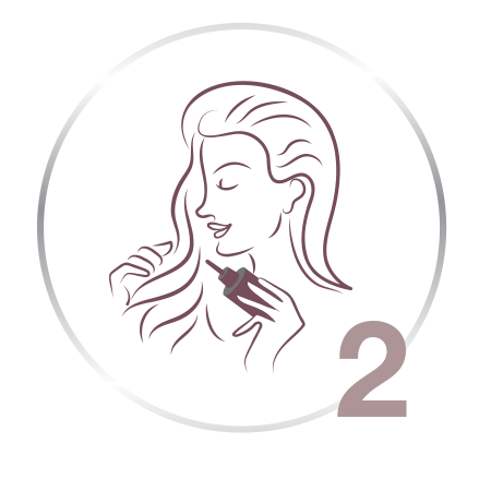 graphic image of woman applying product to hair