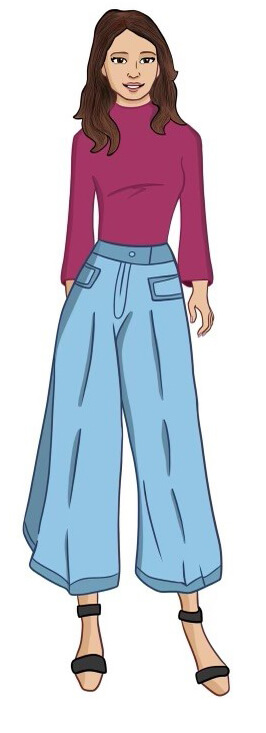 Nervous Nelly Brunette Cartoon woman Nervous Nelly