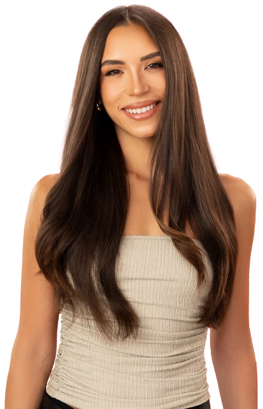 Woman smiling with beautiful hair