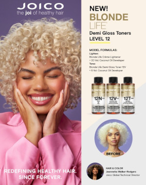 blonde life demi gloss toner 12t guide with model and products