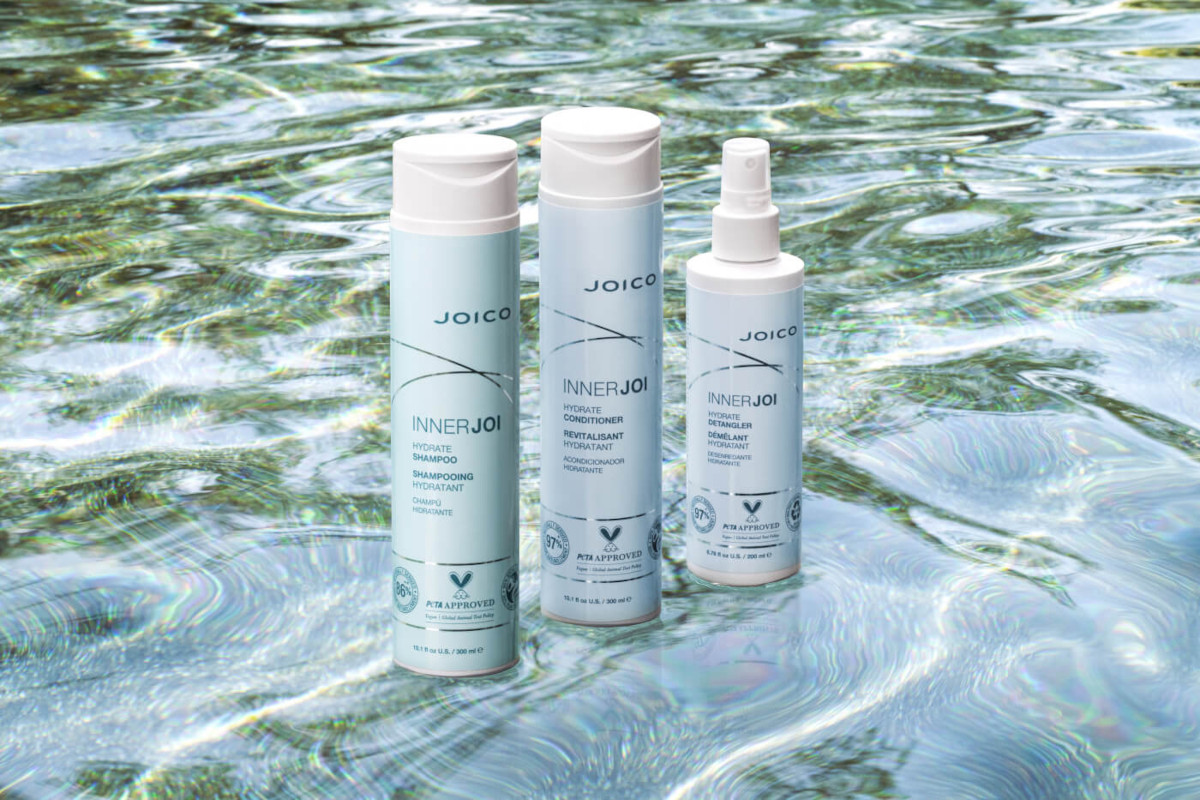 innerjoi hydrate collection, shampoo, conditioner, detangler
