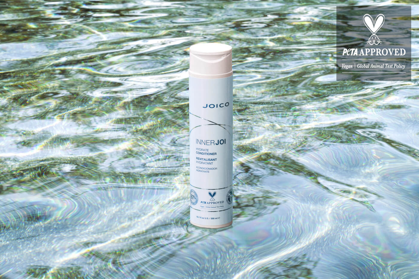 hydrate conditioner bottle on water