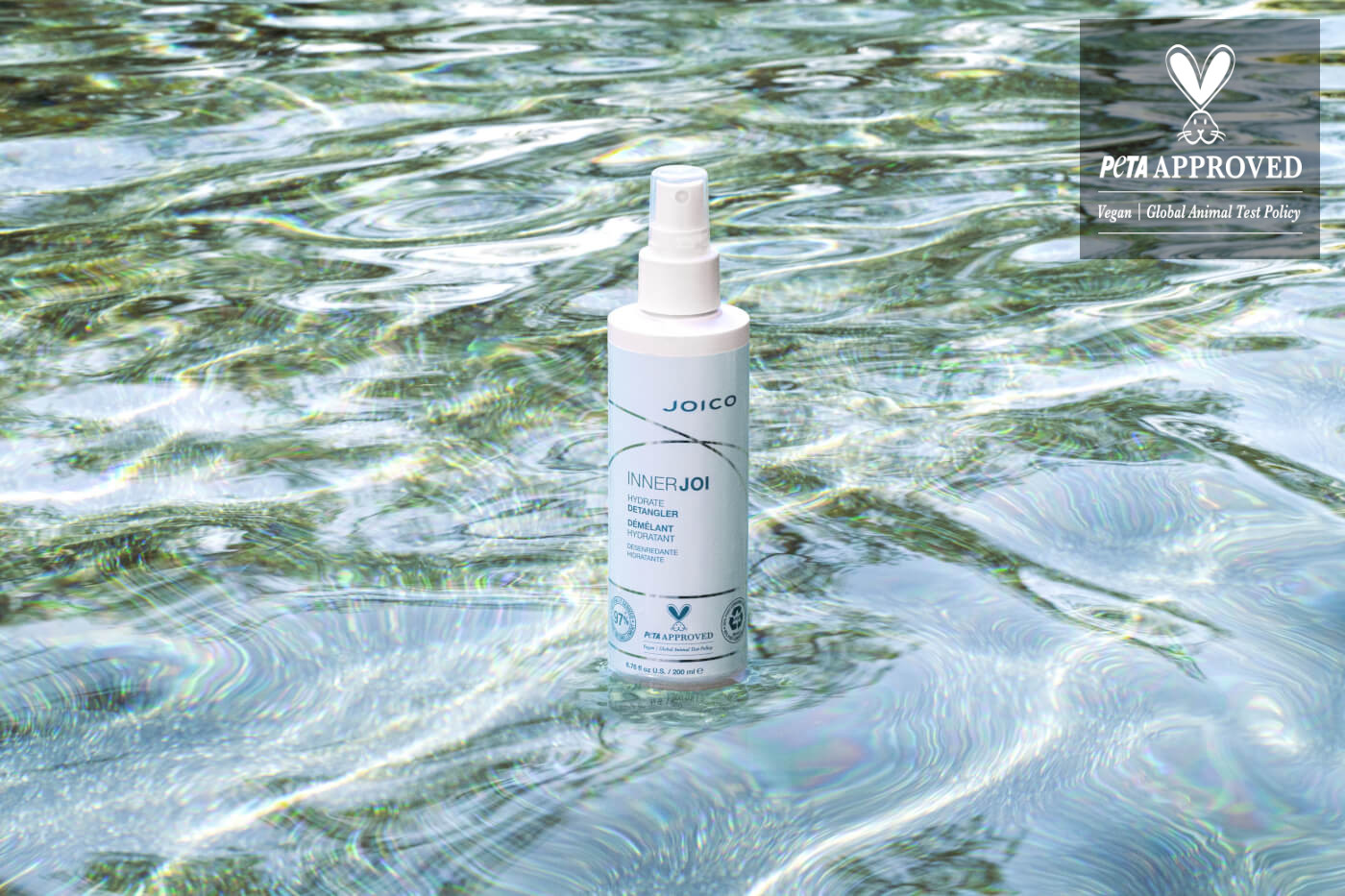 hydrate detangler bottle on water