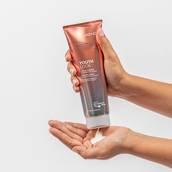youthlock conditioner pouring into hand