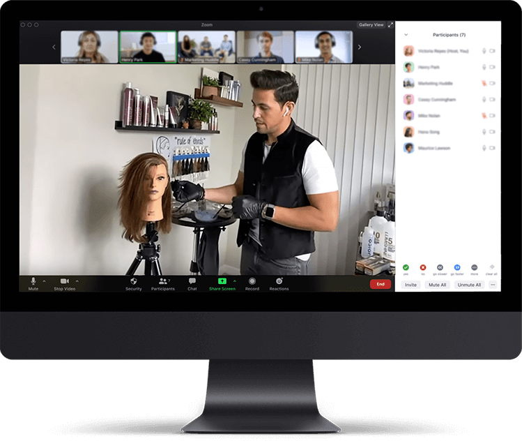 Virtual Classroom on Computer screen